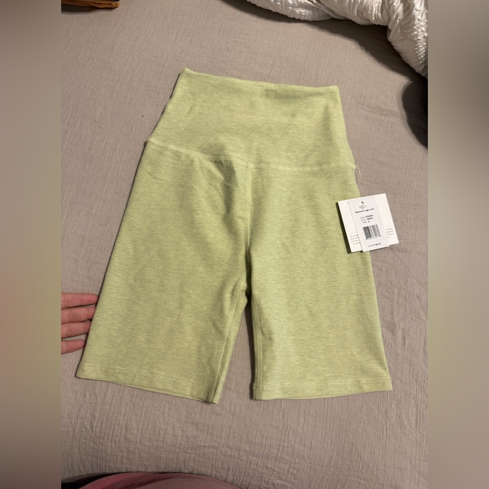 Beyond Yoga High-Waist Bike Shorts in Light Green